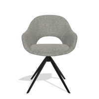 Esszimmerstuhl Matera 6470 in Stoff Taurus 65 (Taupe), Drehfuß in Schwarz, Vorderansicht