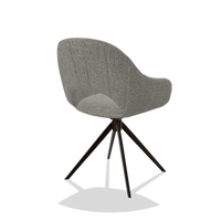 Esszimmerstuhl Matera 6470 in Stoff Taurus 65 (Taupe), Drehfuß in Espresso, Schrägansicht von hinten