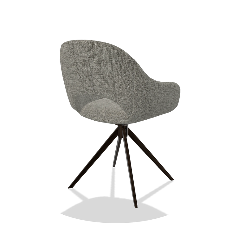 Esszimmerstuhl Matera 6470 in Stoff Taurus 65 (Taupe), Drehfuß in Espresso, Schrägansicht von hinten
