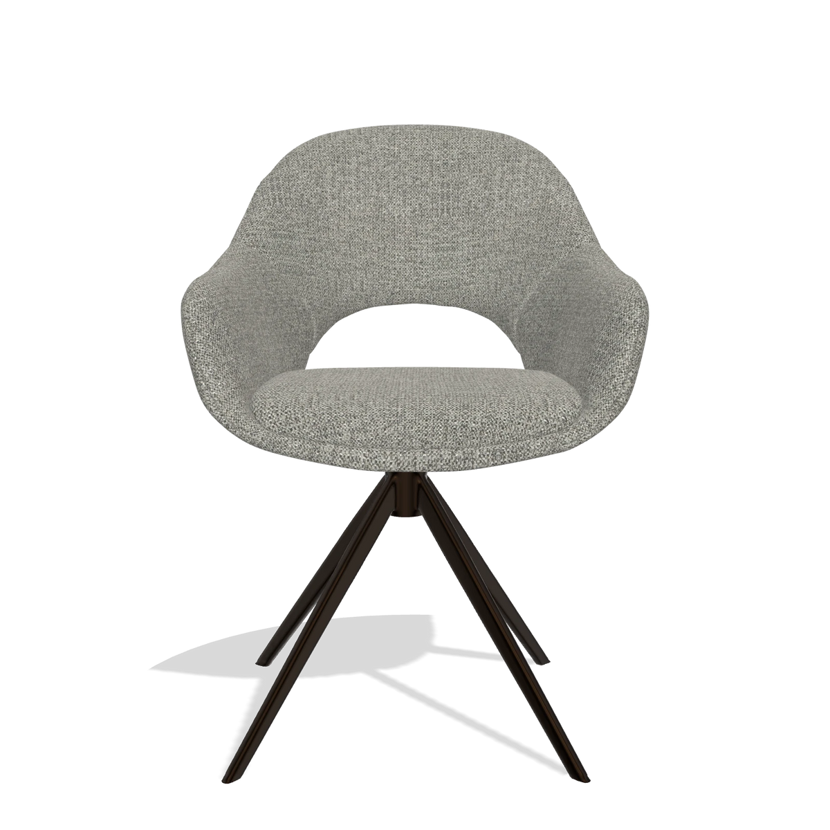 Esszimmerstuhl Matera 6470 in Stoff Taurus 65 (Taupe), Drehfuß in Espresso, Vorderansicht