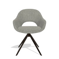 Esszimmerstuhl Matera 6470 in Stoff Taurus 65 (Taupe), Drehfuß in Espresso, Vorderansicht
