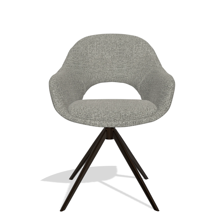 Esszimmerstuhl Matera 6470 in Stoff Taurus 65 (Taupe), Drehfuß in Espresso, Vorderansicht