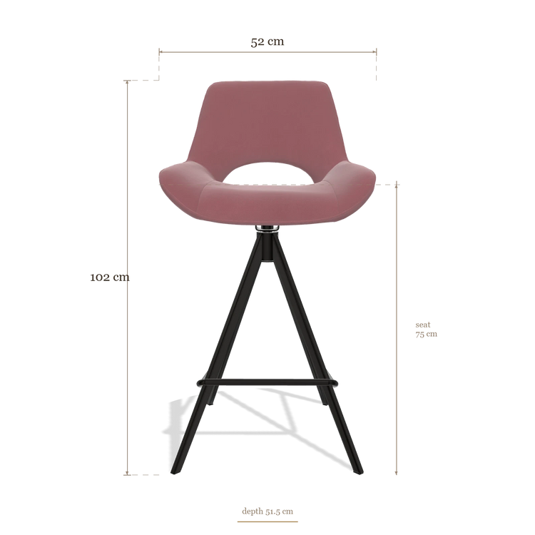 Tabouret de bar Matera 6483, dimensions 52 x 51.5 x 102 cm