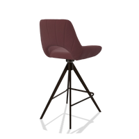 Tabouret de bar Matera 6483 en Cuir B554 (marron), pieds en espresso, vue de trois-quarts arrière