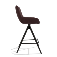 Barstoel Matera 6483 in Leder B938 (chocoladebruin), poten in zwart, zijaanzicht