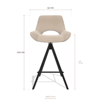 Barstoel Matera 6483, afmetingen 52 x 51.5 x 102 cm
