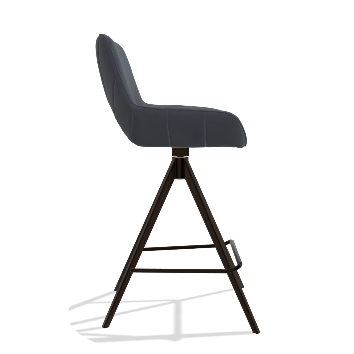 Barstoel Matera 6483 in Leder B961 (donkergrijs), poten in espresso, zijaanzicht