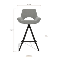 Barstoel Messina 6555, afmetingen 51 x 52 x 104 cm