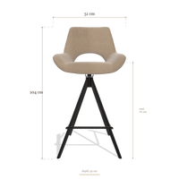 Barstoel Messina 6555, afmetingen 51 x 52 x 104 cm