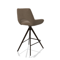 Barstoel Messina 6555 in Leder B402 (taupe), poten in espresso, schuin achteraanzicht