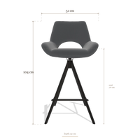 Barstoel Messina 6555, afmetingen 51 x 52 x 104 cm