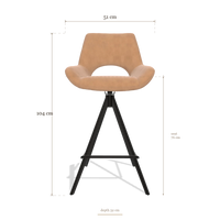 Barstoel Messina 6555, afmetingen 51 x 52 x 104 cm