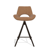Barstoel Messina 6555 in Leder B501 (karamel), poten in espresso, vooraanzicht