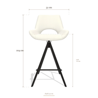 Barstoel Messina 6555, afmetingen 51 x 52 x 104 cm