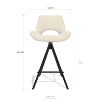 Barstoel Messina 6555, afmetingen 51 x 52 x 104 cm