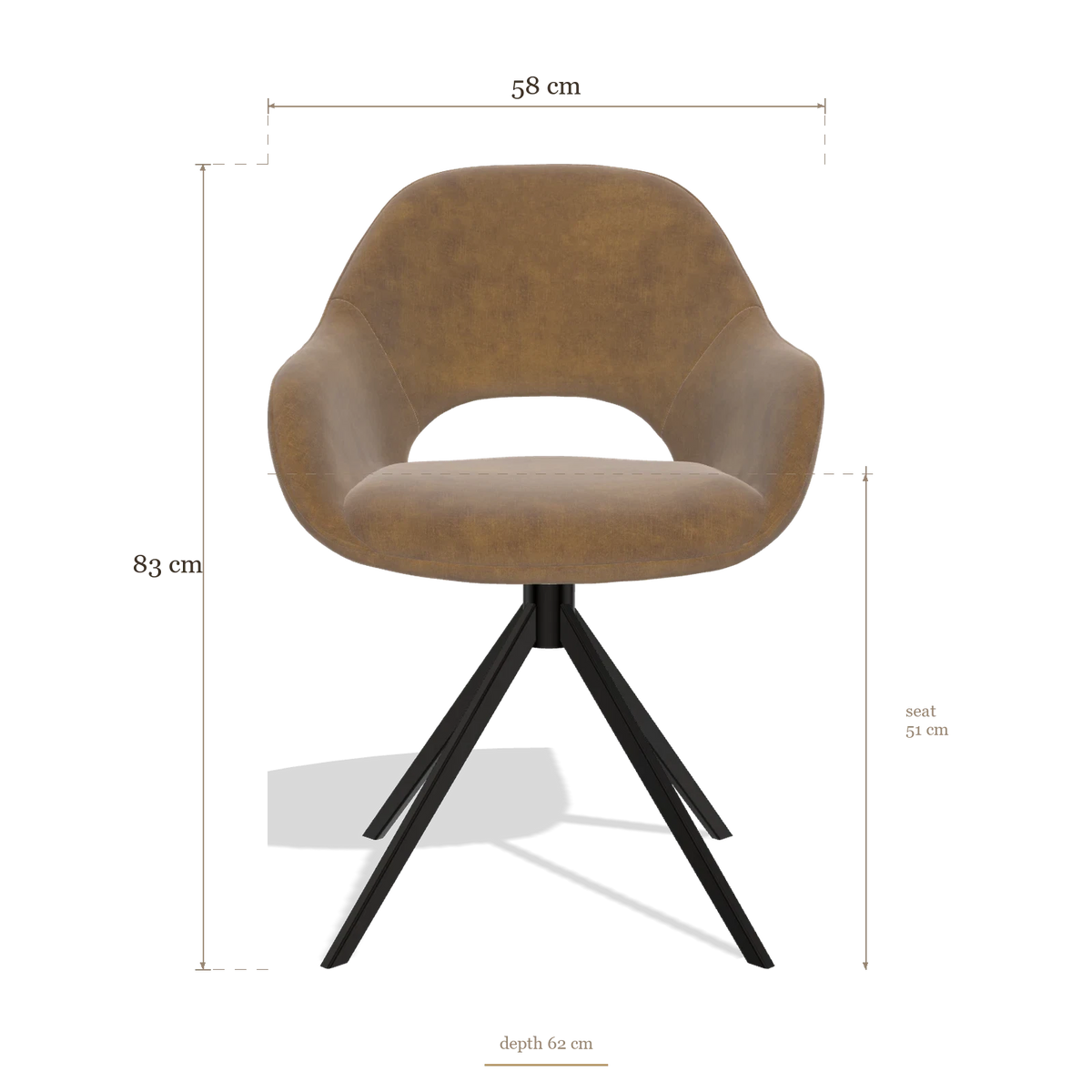 Dining Chair Messina 6510, dimensions 58 x 62 x 83 cm
