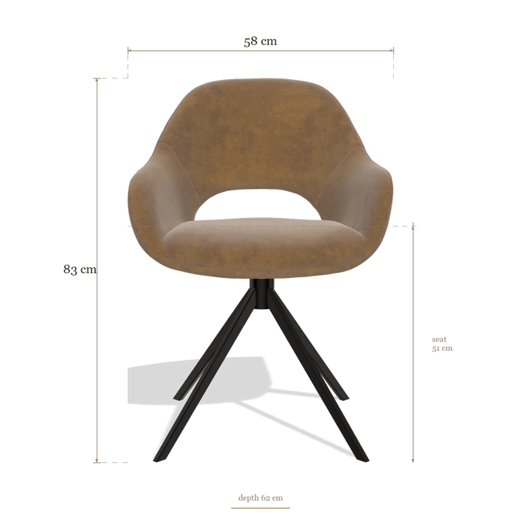 Dining Chair Messina 6510, dimensions 58 x 62 x 83 cm
