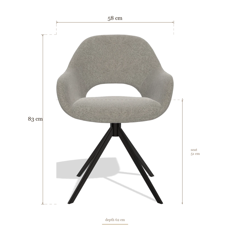 Dining Chair Messina 6510, dimensions 58 x 62 x 83 cm