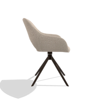 Esszimmerstuhl Messina 6510 in Stoff Cayenne 102 (Sand), Drehfuß in Espresso, Seitenansicht