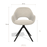 Silla de comedor Messina 6510, medidas 58 x 62 x 83 cm