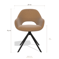 Silla de comedor Messina 6510, medidas 58 x 62 x 83 cm