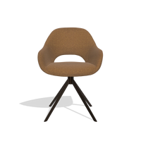 Silla de comedor Messina 6510 en tela Glory 16 (marrón), base giratoria en espresso, vista frontal