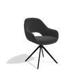 Sedia da pranzo Messina - Pelle A804 - Base girevole