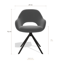Sedia da pranzo Messina 6510, dimensioni 58 x 62 x 83 cm