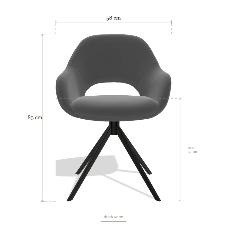 Sedia da pranzo Messina 6510, dimensioni 58 x 62 x 83 cm