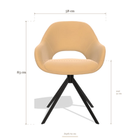 Sedia da pranzo Messina 6510, dimensioni 58 x 62 x 83 cm