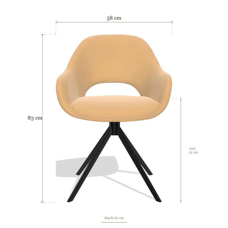 Sedia da pranzo Messina 6510, dimensioni 58 x 62 x 83 cm