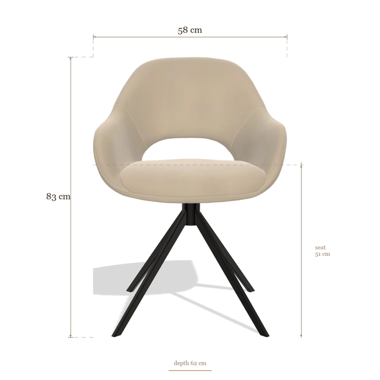 Dining Chair Messina 6510, dimensions 58 x 62 x 83 cm