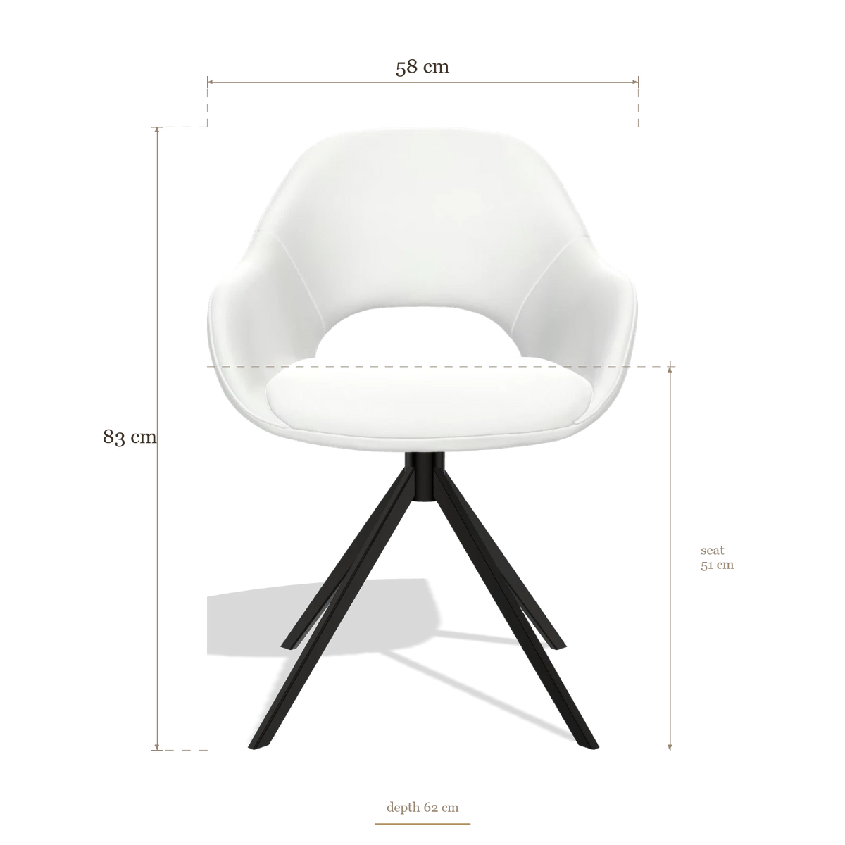Dining Chair Messina 6510, dimensions 58 x 62 x 83 cm