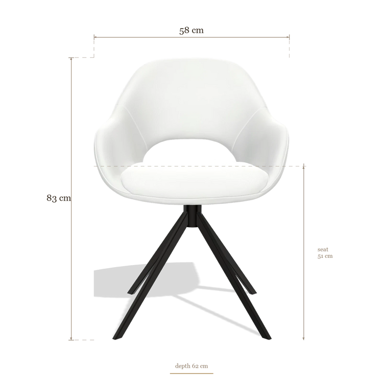 Dining Chair Messina 6510, dimensions 58 x 62 x 83 cm