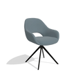 Silla de comedor Messina - Piel B963 - Pie giratorio