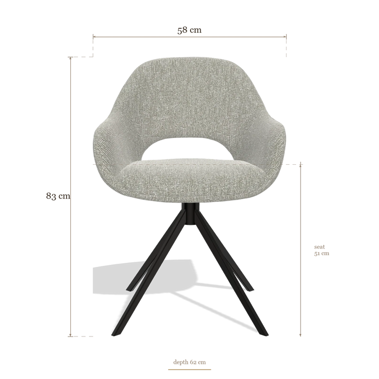 Dining Chair Messina 6510, dimensions 58 x 62 x 83 cm
