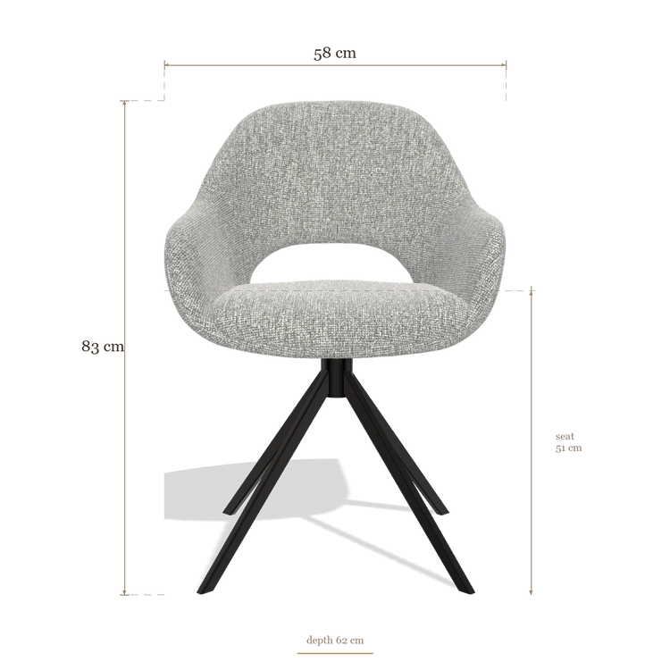Dining Chair Messina 6510, dimensions 58 x 62 x 83 cm