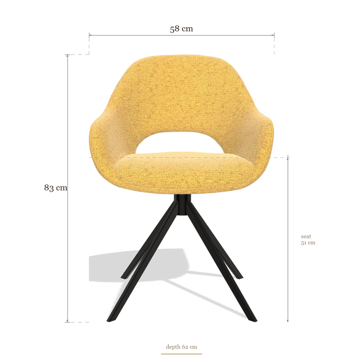 Esszimmerstuhl Messina 6510, Maße 58 x 62 x 83 cm