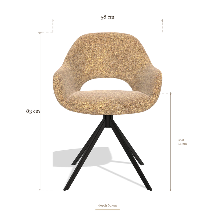 Sedia da pranzo Messina 6510, dimensioni 58 x 62 x 83 cm