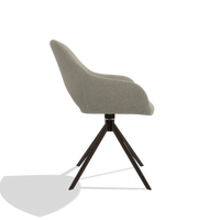 Chaise de salle à manger Messina 6510 en tissu Rhythm 05 (grège), pied pivotant en espresso, vue de profil