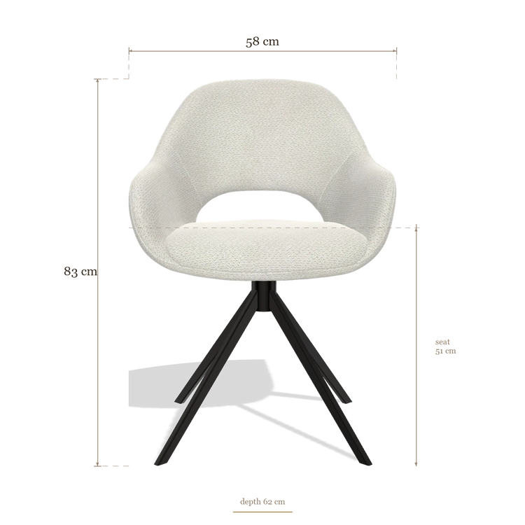 Esszimmerstuhl Messina 6510, Maße 58 x 62 x 83 cm