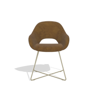Dining Chair Milan 6516 in Adore 132 fabric (brown), champagne legs, front view