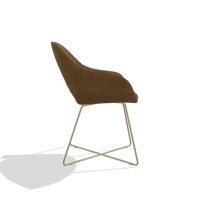Dining Chair Milan 6516 in Adore 132 fabric (brown), champagne legs, side view