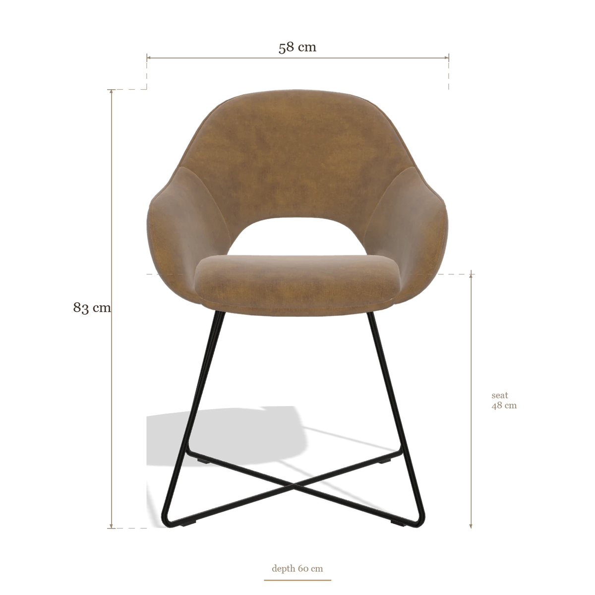 Dining Chair Milan 6516, dimensions 58 x 60 x 83 cm
