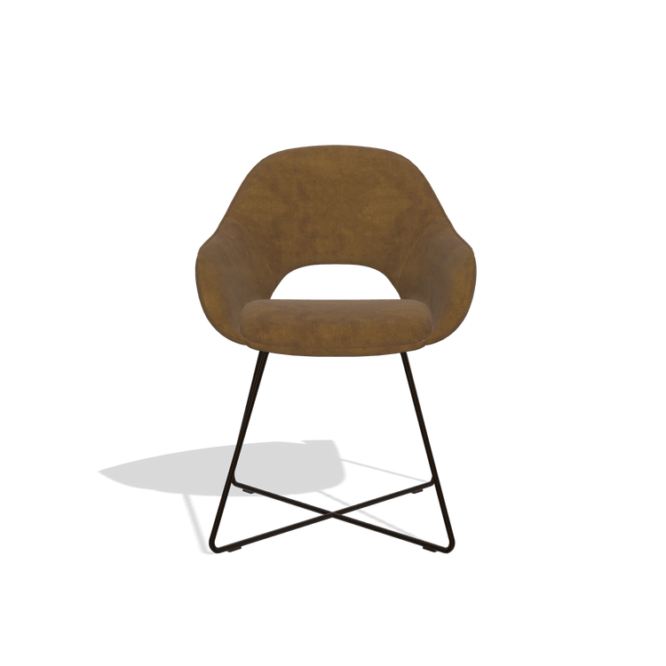 Dining Chair Milan 6516 in Adore 132 fabric (brown), espresso legs, front view