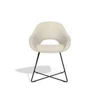 Sedia da pranzo Milan 6516 in tessuto Boogie 84 (grigio chiaro), gambe in nero, vista frontale