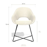 Sedia da pranzo Milan 6516, dimensioni 58 x 60 x 83 cm
