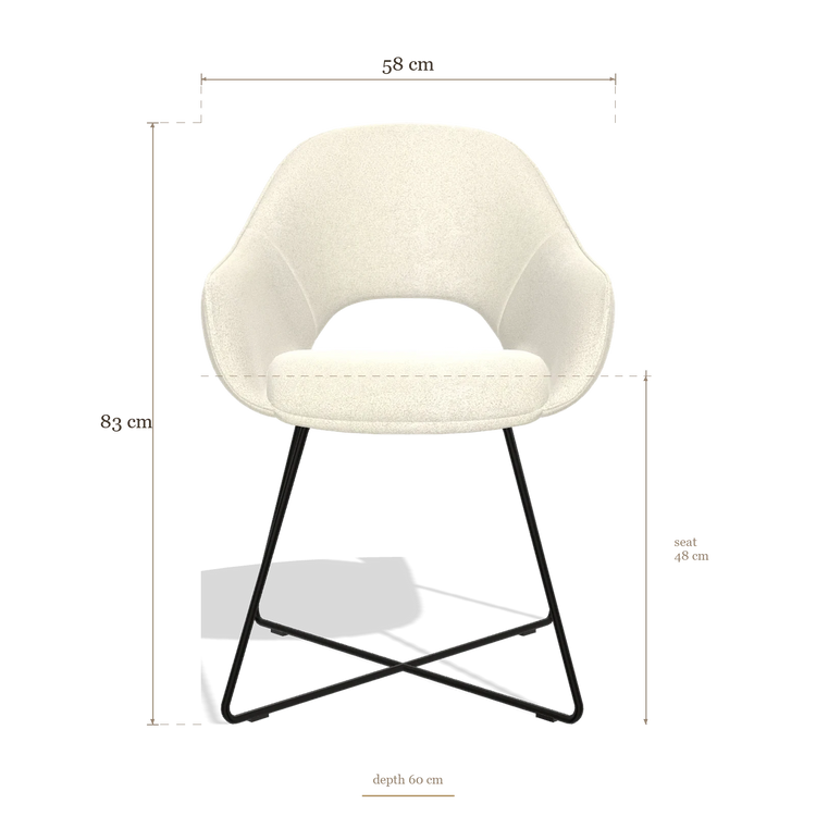Sedia da pranzo Milan 6516, dimensioni 58 x 60 x 83 cm