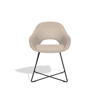 Dining Chair Milan 6516 in Cayenne 196 fabric (dusty rose), black legs, front view