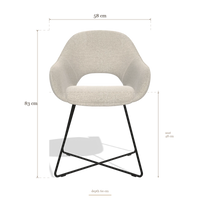 Silla de comedor Milan 6516, medidas 58 x 60 x 83 cm